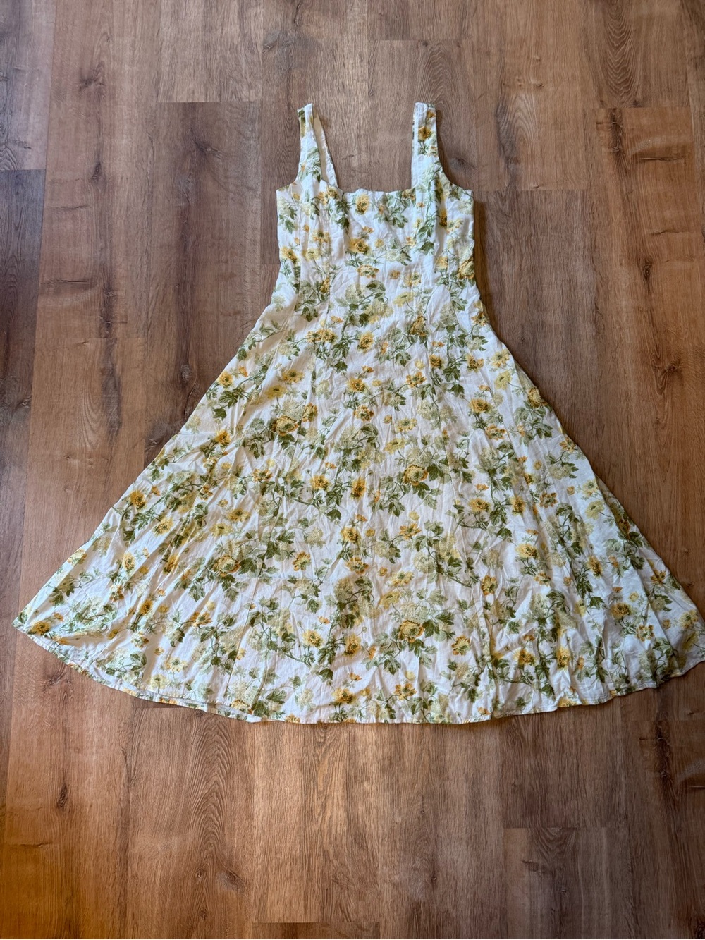 Laura Ashley Line Blend Floral Square-Neck Sundress